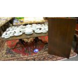 A George III mahogany D-end pedestal dining table