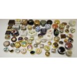 Bijouterie - various examples of pill boxes including silver, enamel, papier-mache, ceramic and soap