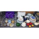 Decorative ceramics and glass - Edinburgh Crystal wine glass set, cased; Crich pottery bowl;