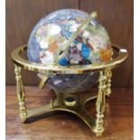 A gemstone globe