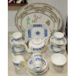A Coalport Revelry tea service including teapot; two Indian Tree meat plates