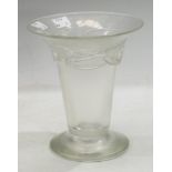 A David Wallace frosted iridescent glass vase, 17cm