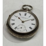 A late Victorian/Edwardian silver open faced pocket watch, by Fattorini & Sons, Bradford, the case