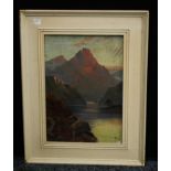 John Henry Buel Close Of Day Loch Awe signed, dated 1918, oil