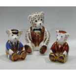 Royal Crown Derby paperweights, comprising Scottish teddy Fraser (silver stopper); Schoolboy