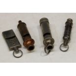 Scouts & Girl Guide Interest - four whistles, comprising The Acme Boy Scouts whistle 1924; The