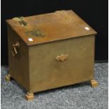 An Art Deco brass coal box, c.1935