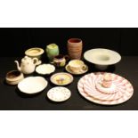 Ceramics - a Shelley white glazed dish; a Royal Worcester white glazed shell dish; an Aynsley part