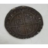 An Elizabeth I sixpence, 1575, third issue, mm, egglantine flower, seaby number 2563, AVF/GF