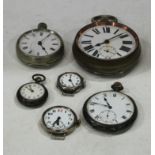 A silver open faced pocket watch, import marks for London 1918; a Goliath pocket watch; a silver