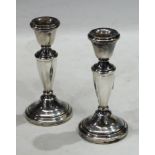 A pair of Elizabeth II silver candlesticks, Birmingham 1972