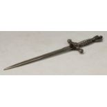 A German novelty letter knife, as a Kriegsmarine dagger, 21.5cm long