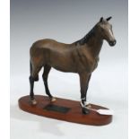 A Beswick Connoisseur model of a racehorse, Psalm, mounted on wooden base