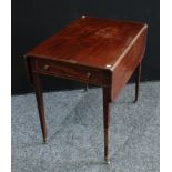 A George III mahogany Pembroke table, square tapered legs.