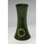 Horticultural Interest - a Lovatts Langley Ware green glaze vase, Nottingham & Notts Chrysanthemum