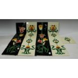 Interior Design - a set of Art Nouveau style tube lined wall tiles; qty