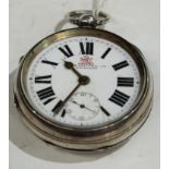 A silver pocket watch, Birmingham 1904