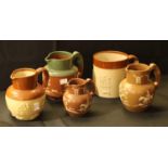 A Lovatts Langley glazed stoneware 1 1/2 pint mug, impressed marks to base, 12cm high; various