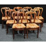 A set of nine Victorian mahogany dining side chairs (9)