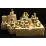 A set of resin Cherished Teddies on stand, Nursery rhymes; qty