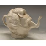 A 1980's Luck and Flaw novelty teapot in the form of Margaret Thatcher, Spitting Image style,