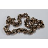 A late 19th century rose gold fancy link necklace, the clasp marked 935, 28.3g