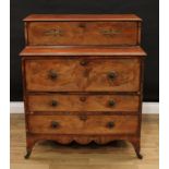 A '19th century' mahogany 'secretaire' rectangular superstructure with fall front enclosing