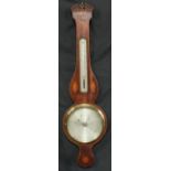 A George IV mahogany wheel barometer, the silvered dial inscribed F Saltieri, Nottingham, alcohol