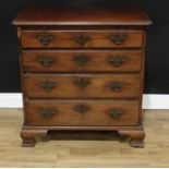 A George II mahogany bachelor's chest, moulded top with re-entrant angles above a slide and four