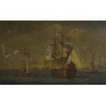 Dutch Marine School (18th century) Boats at Anchor oil on copper panel, 10cm x 16cm