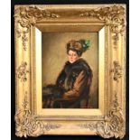 John Cameron Lady in a Hat signed, oil on canvas board, 30cm x 23cm Provenance: John Noott