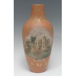 A Calvert and Lovatt Langley Named View ovoid vase, decorated by George Leighton Parkinson, in