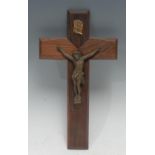 A Continental gilt bronze Corpus Christi, the cross 30cm long,