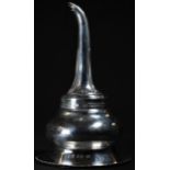 A George IV silver wine funnel, gadrooned border, 17cm long, Joseph Biggs, London 1825, 5oz