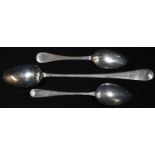 A George III provincial silver Old English pattern table spoon, shell back, 20.5cm long, Thomas