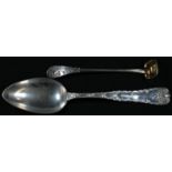 Tiffany & Co - an American silver Wave Edge pattern table spoon, 21cm long, c.1890; a condiment