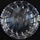 An early George III silver shaped circular strawberry dish, wrythen-fluted border, 24cm diam,