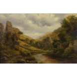 James Waplin (19th century) Dovedale, Derbyshire signed, oil on canvas, 34cm x 51cm