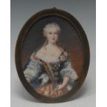 French School (early 20th century), a portrait miniature, of Marie Leczinska, wife of Louis XV and