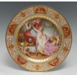 A Vienna circular plate, signed by Wagner, entitled Tannhauser, decorated with classical figures and