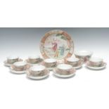 An 18th century Chinese Export porcelain eight-setting tea service, comprising a large saucer