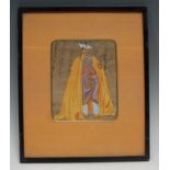 Indian School A Princely Figure, in Orange Cape watercolour and gouache, 16.5cm x 13.5cm