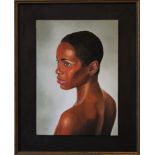 Peter Samson Portrait of a Somali Woman Signed, oil on board, 35cm x 25cm