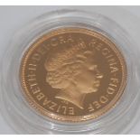 Coin, GB, Elizabeth II, 2003 gold sovereign, obv: Ian Rank-Broadley head, from the Royal Portrait