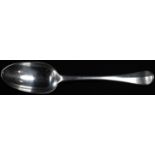 An 18th century Scottish Provincial silver Hanoverian pattern table spoon, 21cm long, marked IS ABD,