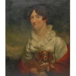 Circle of Sir Thomas Lawrence Portrait of a Lady with a Lap Dog oil on canvas, 75.5cm x 62.5cm
