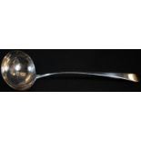 A George III silver Old English pattern soup ladle, 32.5cm long, George Smith & William Fearn,