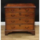 A George III mahogany bachelors chest, moulded rectangular top above four long graduated