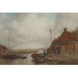 John E Aitken (1881-1934) Loading the Boats signed, watercolour, 33cm x 48cm