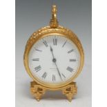 A French travelling timepiece, the white dial with Roman numerals inscribed Pearce And Sons , Paris,